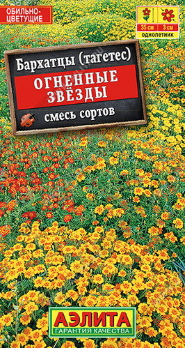 Бархатцы (тагетес) тонколист. Огненные звезды, смесь